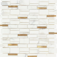 Мозаїка 187541 Dune Arcadia 29.8*30 біла із золотистими вставками.