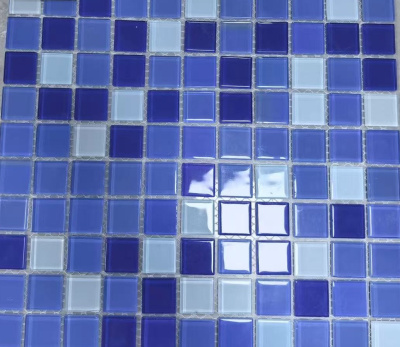 Мозаика стеклянная V-MOS A027 Lucent Blue Mozaico de Lux