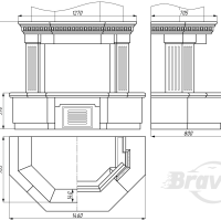 Портал для камина Bravo Люблин Giallo Atlantide + Emperador Dark мрамор бежевый/коричневый прямой n1 Портал для камина Bravo Люблин Giallo Atlantide + Emperador Dark мрамор бежевый/коричневый прямой n1