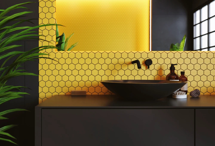 Мозаїка керамічна Kotto Ceramica HEXAGON H 6025 Dark Yellow 295 х 295 х 9