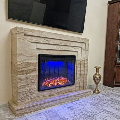 Портал для каміна Bravo Сицилія Daino Reale мармур бежевий прямий