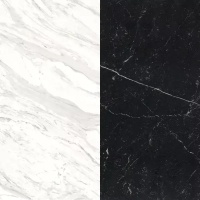 Портал для каміна Bravo Лейпциг Volakas + Nero Marquina мармур білий/чорний прямий