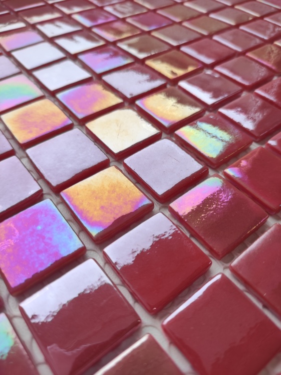 Мозаика из стекла AquaMo PL25321 Red 25x25x4 (317x317) мм глянцевая на сетке