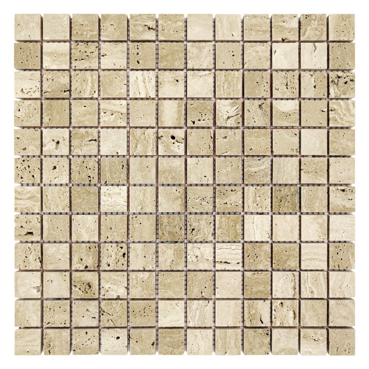 Мозаїка з травертину Полірована МКР-2П (23x23) Travertine Classic