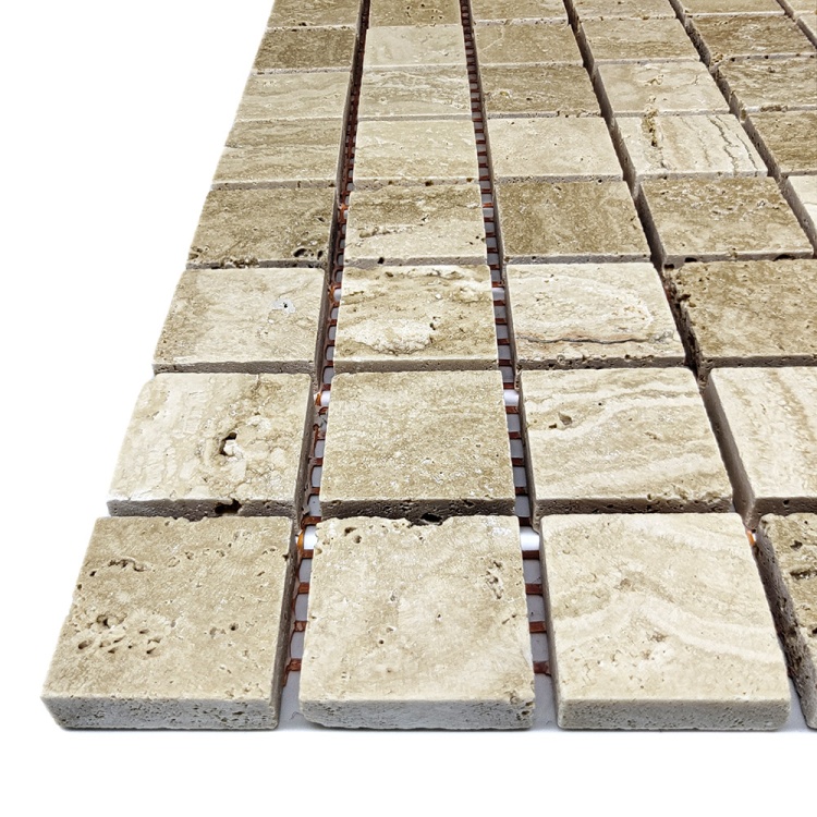 Мозаїка з травертину Полірована МКР-2П (23x23) Travertine Classic