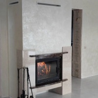 Портал для каміна Bravo Лейпциг Botticino + Emperador Dark мармур бежевий/коричневий прямий