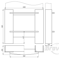 Портал для каміна Bravo Лейпциг Botticino + Emperador Dark мармур бежевий/коричневий прямий