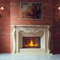 Портал для каміна Bravo Лондон Volakas мармур білий кутовий