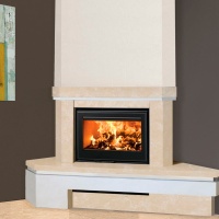 Портал для камина Bravo Бавария Botticino мрамор + Atem White кварц бежевый/белый угловой Портал для камина Bravo Бавария Botticino мрамор + Atem White кварц бежевый/белый угловой