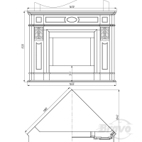 Портал для каміна Bravo Львів Daino Reale + Emperador Dark мармур бежевий/коричневий кутовий Портал для каміна Bravo Львів Daino Reale + Emperador Dark мармур бежевий/коричневий кутовий