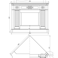 Портал для каміна Bravo Александрія Crema Marfil мармур бежевий кутовий
