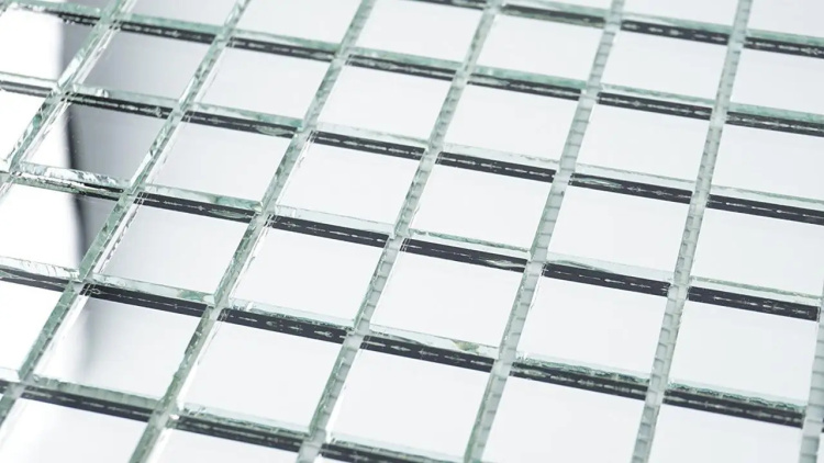 Мозаїка дзеркальна DecorStoneHub Zs-1inch-Z срібляста 304х304 мм дюймова для стін ванної кімнати