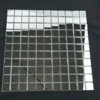 Мозаїка дзеркальна DecorStoneHub Zs-1inch-Z срібляста 304х304 мм дюймова для стін ванної кімнати