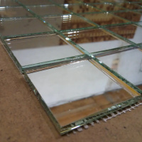 Мозаїка дзеркальна DecorStoneHub Zs-1inch-Z срібляста 304х304 мм дюймова для стін ванної кімнати