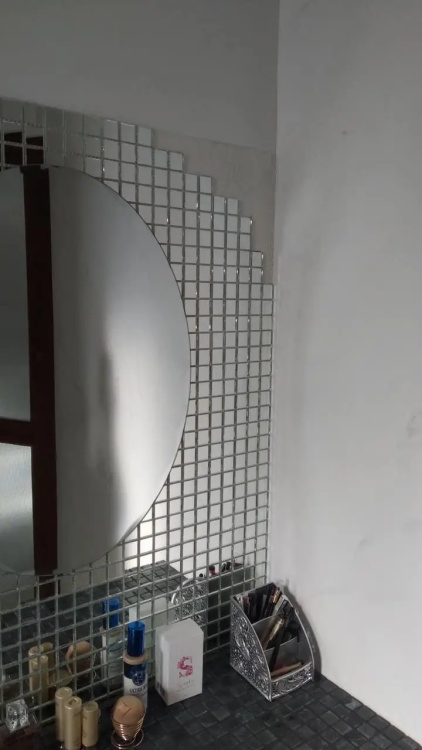 Мозаїка дзеркальна DecorStoneHub Zs-1inch-Z срібляста 304х304 мм дюймова для стін ванної кімнати