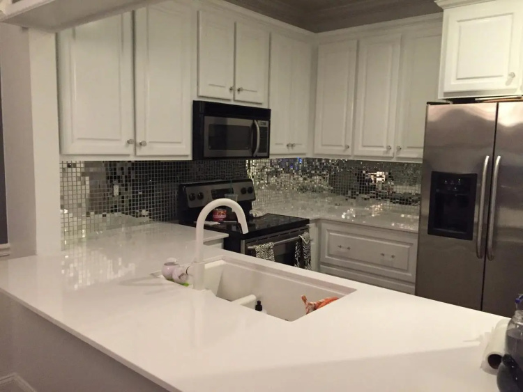 Мозаїка дзеркальна DecorStoneHub Zs-1inch-Z срібляста 304х304 мм дюймова для стін ванної кімнати