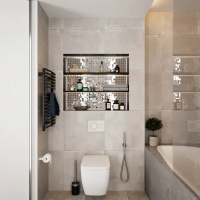 Мозаїка дзеркальна DecorStoneHub Zs-1inch-Z срібляста 304х304 мм дюймова для стін ванної кімнати