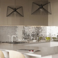 Мозаїка дзеркальна DecorStoneHub Zs-1inch-Z срібляста 304х304 мм дюймова для стін ванної кімнати