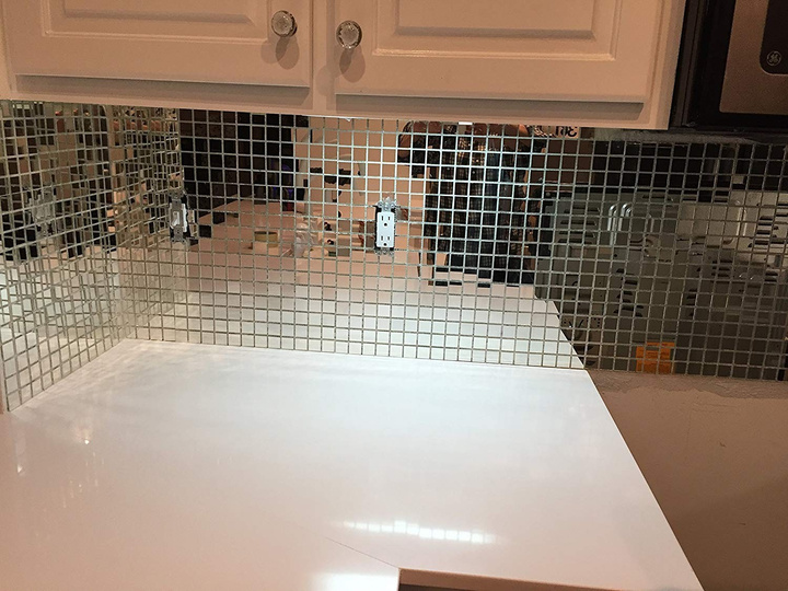 Мозаїка дзеркальна DecorStoneHub Zs-1inch-Z срібляста 304х304 мм дюймова для стін ванної кімнати