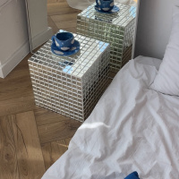 Мозаїка дзеркальна DecorStoneHub Zs-1inch-Z срібляста 304х304 мм дюймова для стін ванної кімнати