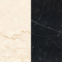 Портал для каміна Bravo Техно Botticino + Nero Marquina мармур бежевий/чорний кутовий