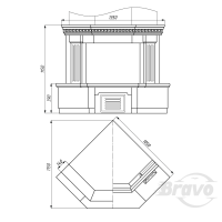 Портал для каміна Bravo Люблін Giallo Atlantide + Emperador Dark мармур бежевий/коричневий кутовий n3 Портал для каміна Bravo Люблін Giallo Atlantide + Emperador Dark мармур бежевий/коричневий кутовий n3