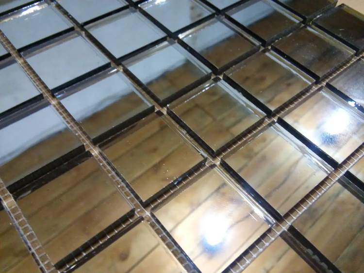 Мозаїка дзеркальна DecorStoneHub Zs-1inch-G графітова 304х304 мм дюймова для стелі спальні та клубу