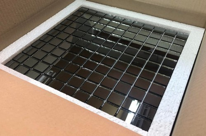 Мозаїка дзеркальна DecorStoneHub Zs-1inch-G графітова 304х304 мм дюймова для стелі спальні та клубу