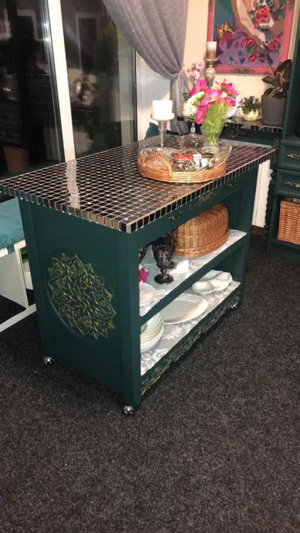 Мозаїка дзеркальна DecorStoneHub Zs-1inch-G графітова 304х304 мм дюймова для стелі спальні та клубу