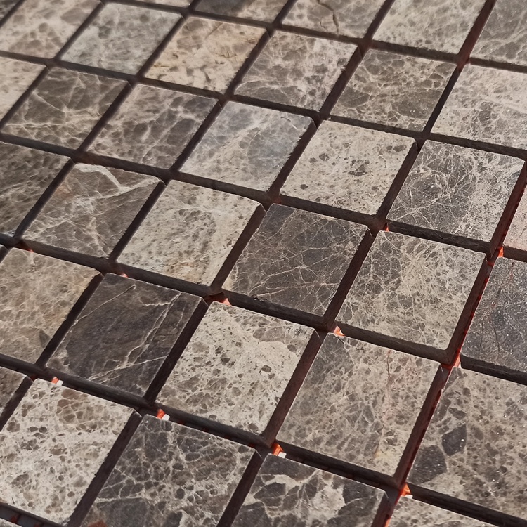 Мозаїка з мармуру Полірована МКР-2П (23x23) Emperador Mix