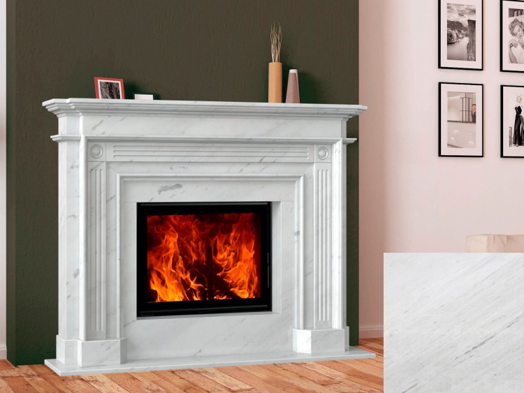 Портал для камина Bravo Рига Polaris мрамор белый прямой