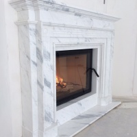 Портал для камина Bravo Рига Polaris мрамор белый прямой Портал для камина Bravo Рига Polaris мрамор белый прямой