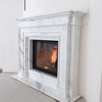 Портал для камина Bravo Рига Polaris мрамор белый прямой Портал для камина Bravo Рига Polaris мрамор белый прямой