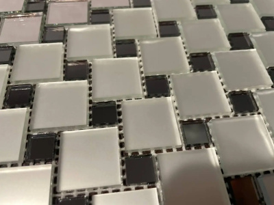 Мозаїка дзеркальна DecorStoneHub Zs-285х285-SG графітова з сатином 285х285 мм візерунок для кухні