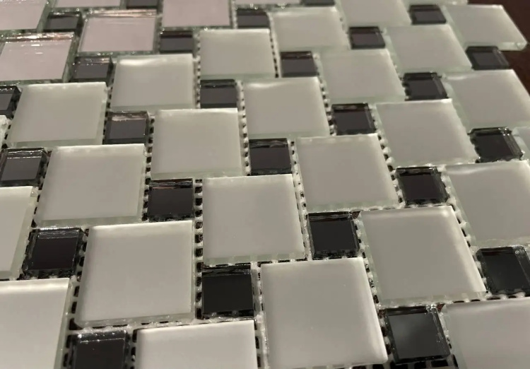 Мозаїка дзеркальна DecorStoneHub Zs-285х285-SG графітова з сатином 285х285 мм візерунок для кухні