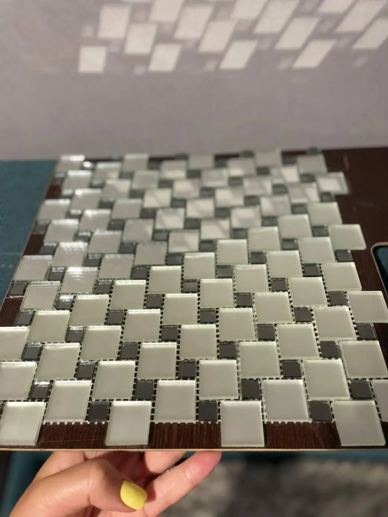 Мозаїка дзеркальна DecorStoneHub Zs-285х285-SG графітова з сатином 285х285 мм візерунок для кухні