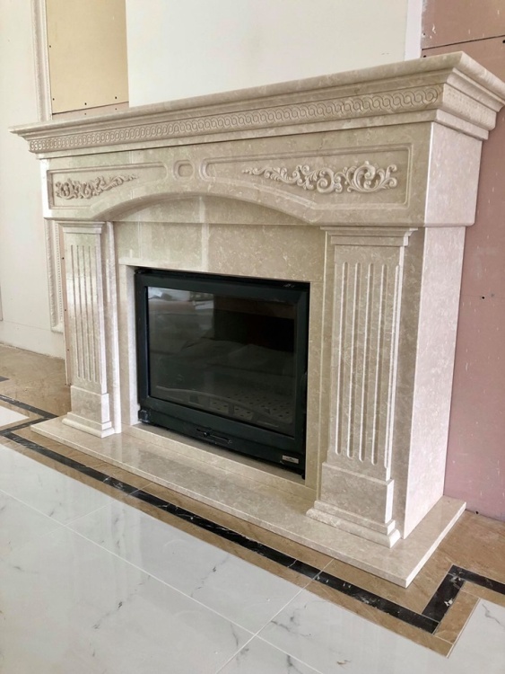 Портал для каміна Bravo Валенсія Botticino мармур бежевий прямий