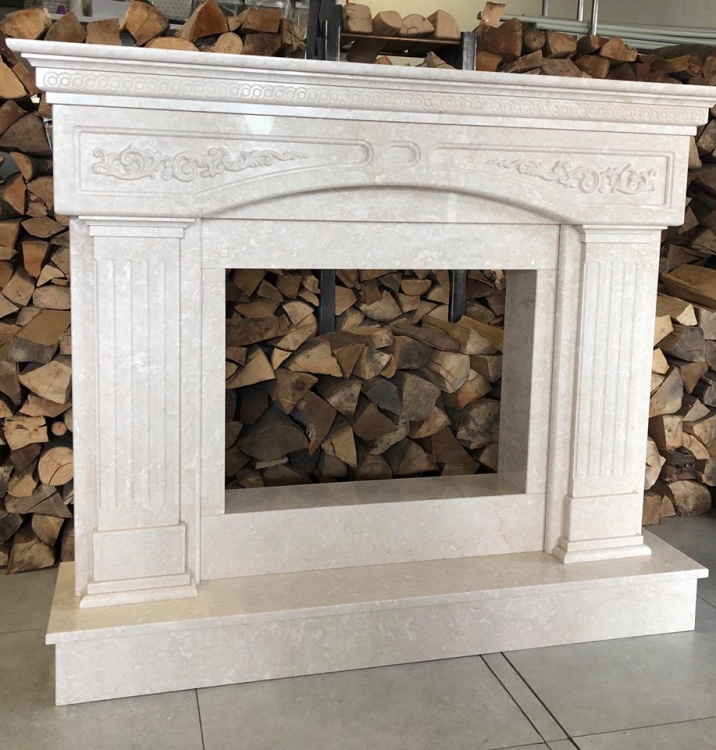 Портал для каміна Bravo Валенсія Botticino мармур бежевий прямий