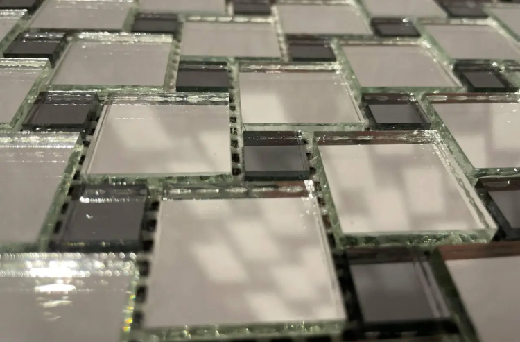 Мозаїка дзеркальна DecorStoneHub Zs-285х285-ZG сріблясто-графітова 285х285 мм комбінована для ванної