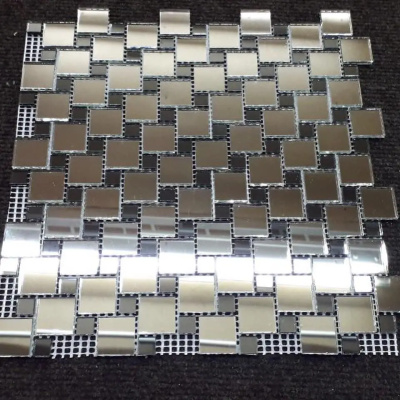 Мозаїка дзеркальна DecorStoneHub Zs-285х285-ZG сріблясто-графітова 285х285 мм комбінована для ванної