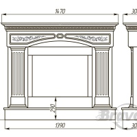 Портал для каміна Bravo Валенсія Volakas мармур білий прямий Портал для каміна Bravo Валенсія Volakas мармур білий прямий