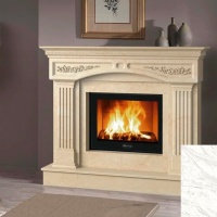 Портал для каміна Bravo Валенсія Volakas мармур білий прямий Портал для каміна Bravo Валенсія Volakas мармур білий прямий