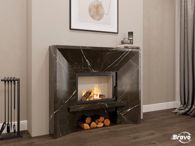Портал для камина Bravo Сиетл Pietra Grey мрамор серый прямой