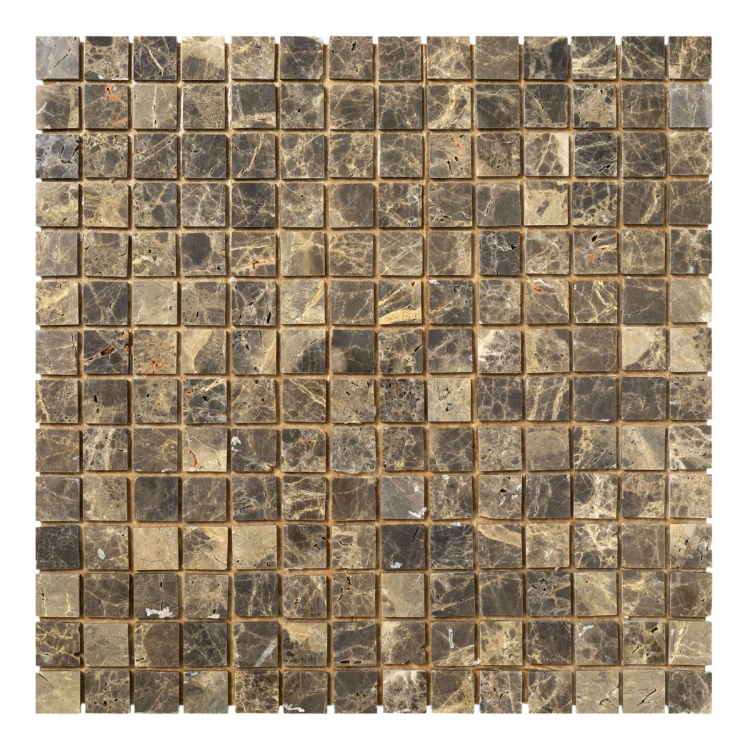 Мозаїка з мармуру D-CORE ZM-8810P Emperador Dark 20x20x4 (305x305) мм глянцева на папері