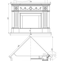 Портал для каміна Bravo Амстердам Daino Reale мармур бежевий кутовий Портал для каміна Bravo Амстердам Daino Reale мармур бежевий кутовий
