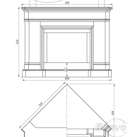 Портал для каміна Bravo Мадрид Polaris мармур білий кутовий
