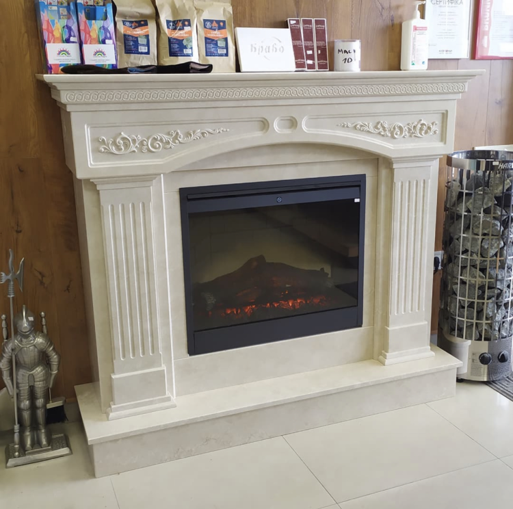 Портал для каміна Bravo Валенсія Crema Marfil мармур бежевий прямий