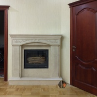 Портал для каміна Bravo Валенсія Crema Marfil мармур бежевий прямий Портал для каміна Bravo Валенсія Crema Marfil мармур бежевий прямий