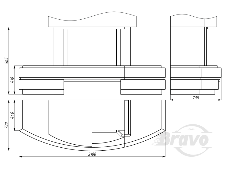 Портал для камина Bravo Осло Botticino + Emperador Dark мрамор бежевый/коричневый прямой