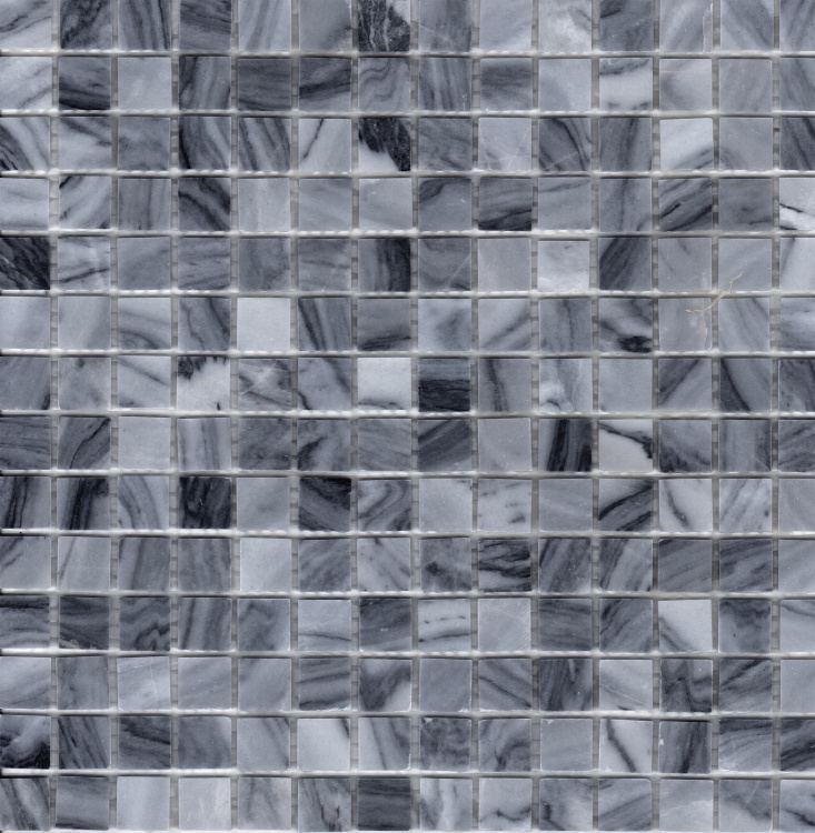 Мозаїка з мармуру D-CORE ZM-8811M Grey Marble 20x20x4 (305x305) мм глянцева на сітці